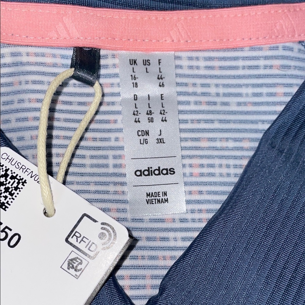 Women's Adidas golf sleeveless tank top blue and pink - Picture 4 of 6